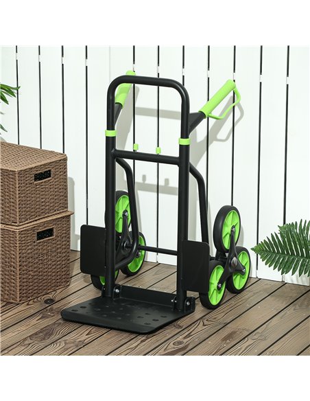 DURHAND Six-Wheel Folding  Sack Barrow Trolley - Black/Green - pic 164186 | FastDaddyshop