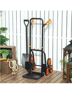 DURHAND Six-Wheel Folding  Sack Barrow Trolley - Black/Orange 2