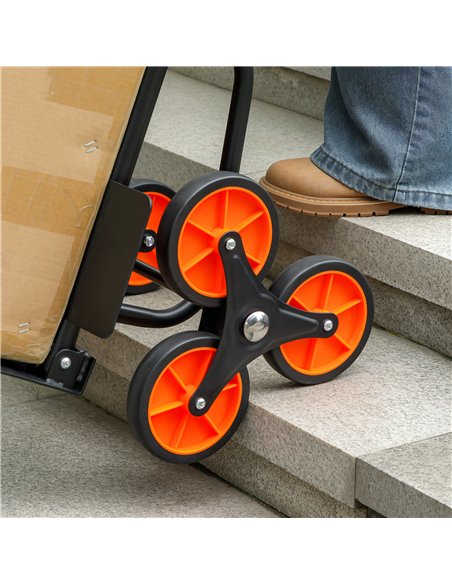 DURHAND Six-Wheel Folding  Sack Barrow Trolley - Black/Orange - pic 164196 | FastDaddyshop
