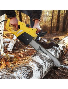 DURHAND Aluminium Chainsaw with Double Brake Protection and Blade Cover, 2000 W, 40 cm, for Wood, Trees and Branches, Yellow 2