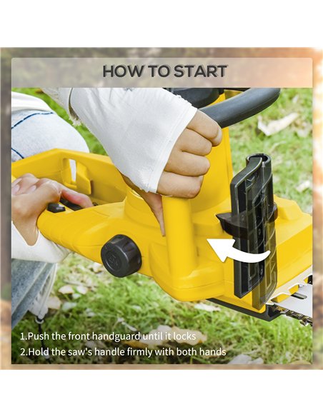 DURHAND Aluminium Chainsaw with Double Brake Protection and Blade Cover, 2000 W, 40 cm, for Wood, Trees and Branches, Yellow - pic 164203 | FastDaddyshop