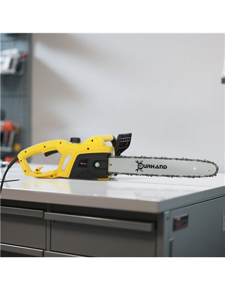 DURHAND Aluminium Chainsaw with Double Brake Protection and Blade Cover, 2000 W, 40 cm, for Wood, Trees and Branches, Yellow - pic 164206 | FastDaddyshop