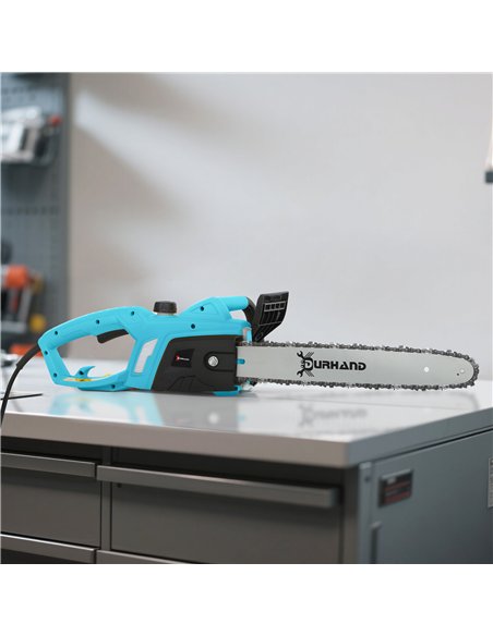 DURHAND Aluminium Chainsaw with Double Brake Protection and Blade Cover, 2000 W, 40 cm, for Wood, Trees and Branches, Blue - pic 164215 | FastDaddyshop
