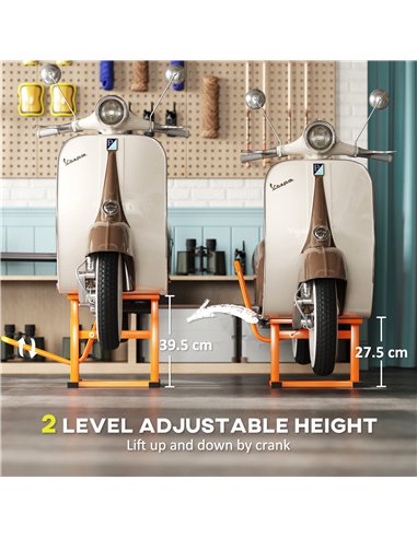 DURHAND Steel Motorbike Jack Lift, 27.5 / 39.5 H cm - Orange