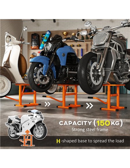 DURHAND Steel Motorbike Jack Lift, 27.5 / 39.5 H cm - Orange - pic 164220 | FastDaddyshop