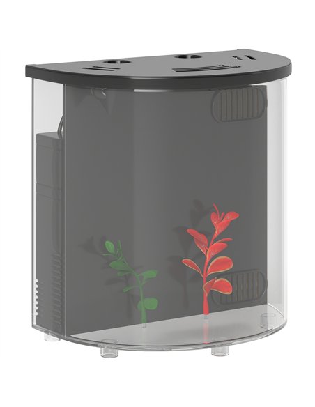 PawHut 3L Small Fish Tank with Filter System, LED Light, Small Fish Tank for Betta, Goldfish, Shrimp, Black - pic 164225 | FastDaddyshop