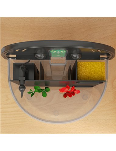 PawHut 3L Small Fish Tank with Filter System, LED Light, Small Fish Tank for Betta, Goldfish, Shrimp, Black