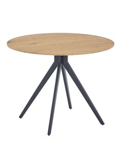 Core Products Aspen round dining table, light oak effect top ASTB4-LOK, pic 1