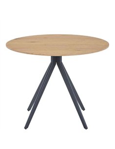 Core Products Aspen round dining table, light oak effect top ASTB4-LOK, pic 1 2
