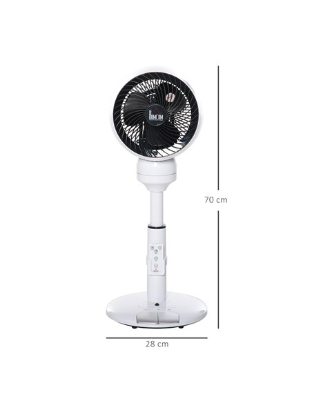 Homcom 28'' Oscillation Air Circulator Fan with 3 Speed, 3 Mode, Remote, Black and White - pic 16426 | FastDaddyshop