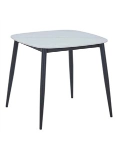 Core Products Aspen square dining table, gloss white sintered stone top ASTB2-WHSS, pic 1