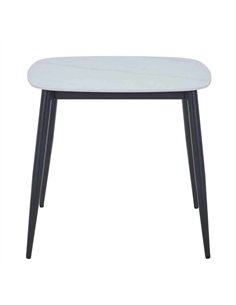 Core Products Aspen square dining table, gloss white sintered stone top ASTB2-WHSS, pic 1 2