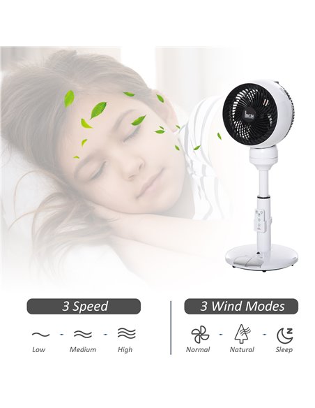 Homcom 28'' Oscillation Air Circulator Fan with 3 Speed, 3 Mode, Remote, Black and White - pic 16431 | FastDaddyshop