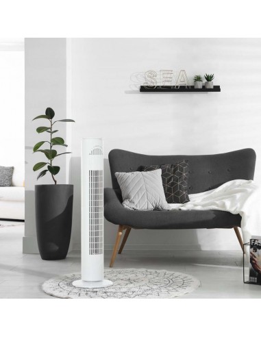 Homcom 30'' Oscillation Tower Fan with 3 Speed, 3 Mode, Timer, LED Light, Remote, White