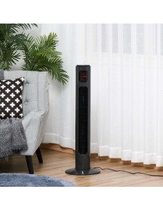 Homcom 38'' Oscillation Tower Fan with 3 Speed 3 Mode, Timer, LED Panel, Remote Controller, Dark Grey 2