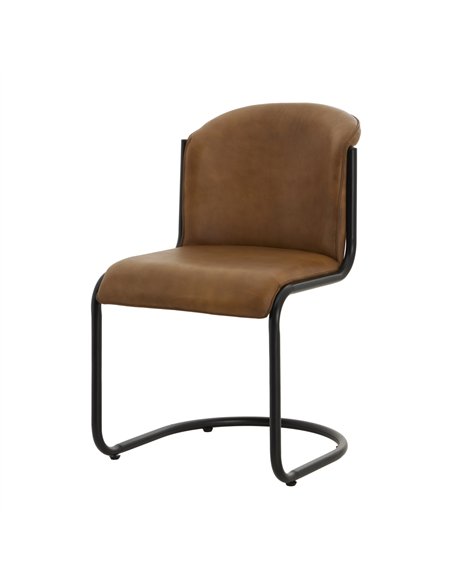 Hill Interiors Billy Leather Curved Dining Chair 23880 - pic 164358 | FastDaddyshop