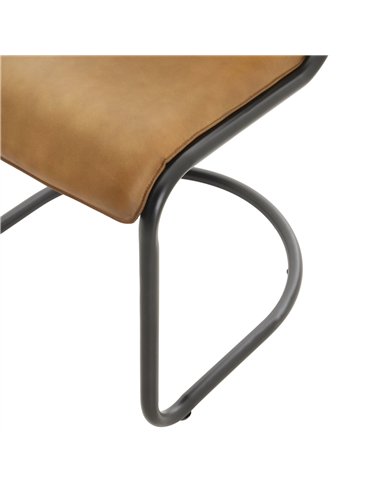 Hill Interiors Billy Leather Curved Dining Chair 23880