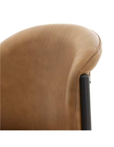 Hill Interiors Billy Leather Curved Dining Chair 23880 - pic 164361 | FastDaddyshop