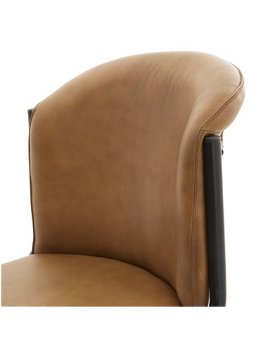 Hill Interiors Billy Leather Curved Dining Chair 23880