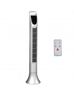 Homcom 36'' Oscillation Tower Fan with 3 Speed, 3 Mode, 7.5h Timer, LED Panel, Remote Controller, Silver