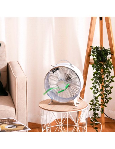 Homcom 26cm Electrical 2-Speed Portable Table Desk Fan, White