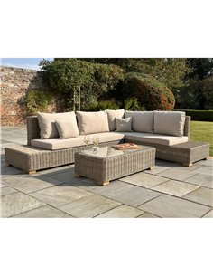 Hill Interiors Capri Collection Outdoor Large Corner And Coffee Table Set 23913