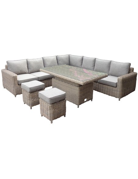 Hill Interiors Amalfi Outdoor Large Corner Set With Riser Table + 2 Stools 23914 - pic 164406 | FastDaddyshop