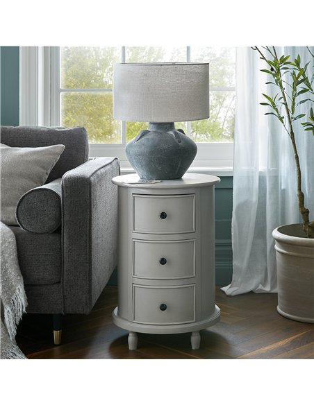 Hill Interiors The Camden Collection 3 Drawer Round Side Table 23952 - pic 164434 | FastDaddyshop