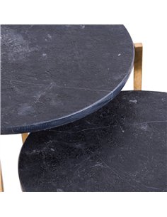 Hill Interiors Set Of 2 Gold And Black Marble Tables 20802 2