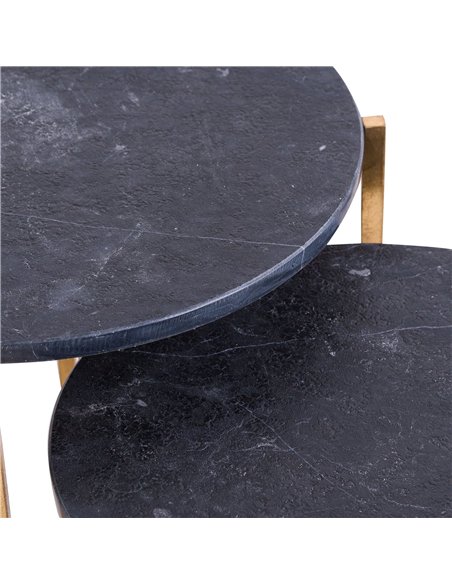 Hill Interiors Set Of 2 Gold And Black Marble Tables 20802 - pic 164469 | FastDaddyshop