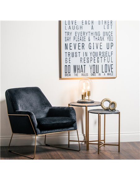 Hill Interiors Set Of 2 Gold And Black Marble Tables 20802 - pic 164470 | FastDaddyshop