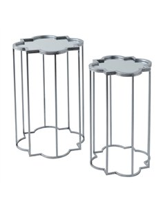 Hill Interiors Quarter Foil Mirrored Set Of Two Side Tables 21468