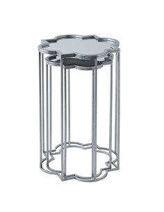 Hill Interiors Quarter Foil Mirrored Set Of Two Side Tables 21468 2