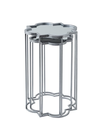 Hill Interiors Quarter Foil Mirrored Set Of Two Side Tables 21468 - pic 164472 | FastDaddyshop