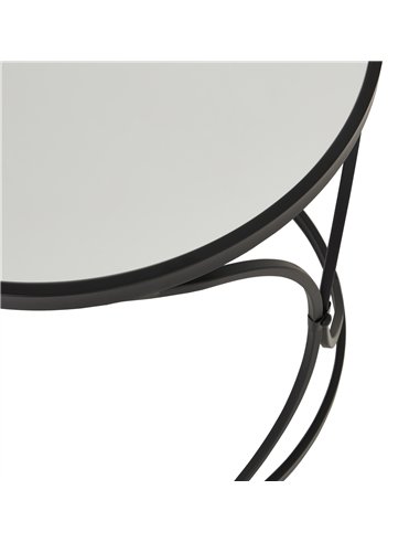 Hill Interiors Concaved Set Of Two Black Mirrored Side Tables 22487