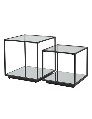 Hill Interiors Lennox Black Framed Set Of 2 Side Tables 23958