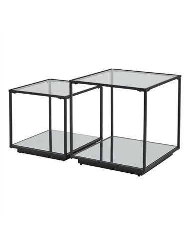 Hill Interiors Lennox Black Framed Set Of 2 Side Tables 23958