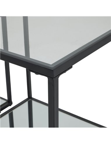 Hill Interiors Lennox Black Framed Set Of 2 Side Tables 23958