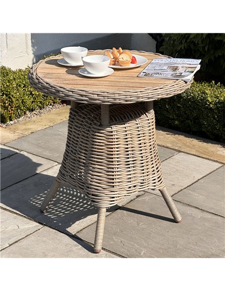 Hill Interiors Amalfi Collection Outdoor Bistro Table With Wood Top 23905 - pic 164503 | FastDaddyshop