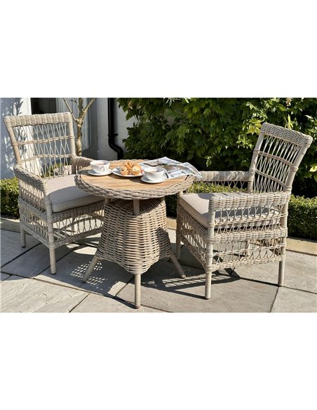 Hill Interiors Amalfi Collection Outdoor Bistro Table With Wood Top 23905 - pic 164504 | FastDaddyshop