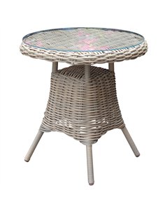 Hill Interiors Amalfi Collection Outdoor Bistro Table With Glass Top 23906
