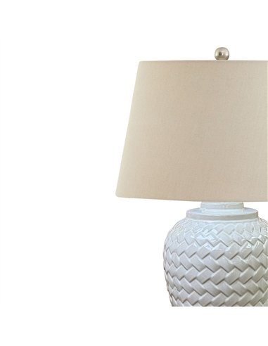Hill Interiors Woven Ceramic Table Lamp With Linen Shade 23058