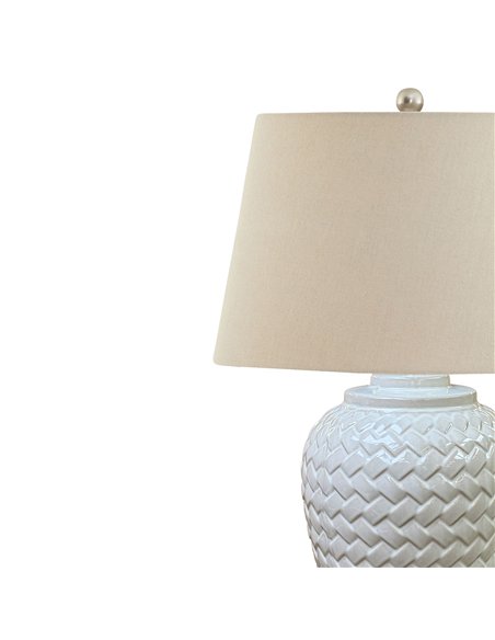 Hill Interiors Woven Ceramic Table Lamp With Linen Shade 23058 - pic 164528 | FastDaddyshop