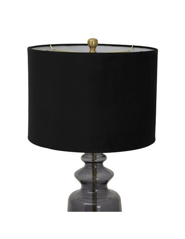 Hill Interiors Luxton Glass Urn Lamp With Black Velvet Shade 23977