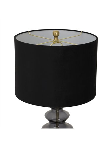 Hill Interiors Luxton Glass Urn Lamp With Black Velvet Shade 23977