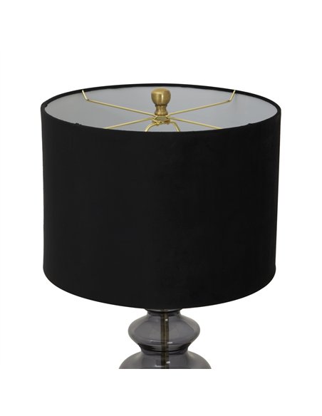 Hill Interiors Luxton Glass Urn Lamp With Black Velvet Shade 23977 - pic 164533 | FastDaddyshop