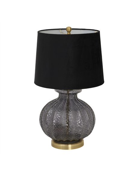 Hill Interiors Luxton Glass Fluted Lamp With Black Velvet Shade 23978 - pic 164535 | FastDaddyshop