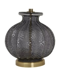 Hill Interiors Luxton Glass Fluted Lamp With Black Velvet Shade 23978 2