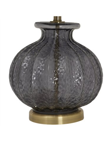 Hill Interiors Luxton Glass Fluted Lamp With Black Velvet Shade 23978