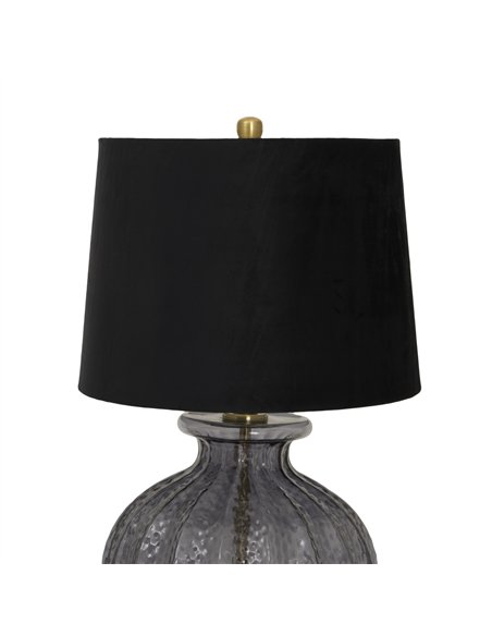 Hill Interiors Luxton Glass Fluted Lamp With Black Velvet Shade 23978 - pic 164537 | FastDaddyshop